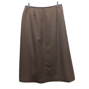 Vintage Talbots Brown Wool Classic A Line Midi Skirt, 8P